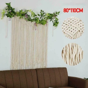 Macrame Wall Hanging Boho Wedding Backdrop Handmade Window Deco Curtain Y1N0