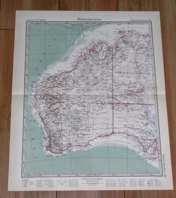 MAPA ORIGINAL VINTAGE DE AUSTRALIA OCCIDENTAL/PERTH 1932 Foto 1 de 3