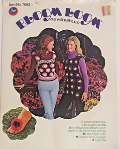 TELAR BOYE FLOOM REVERSIBLE 7693 Hippie BoHo Patrón de Crochet Años 70 - Imagen 1 de 2