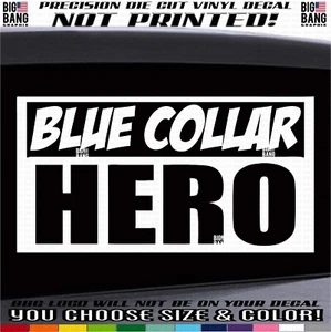 Trucker Blue Collar Hero Vinyl Decal Sticker Truck Driver Hard Work Success Work - Picture 1 of 4