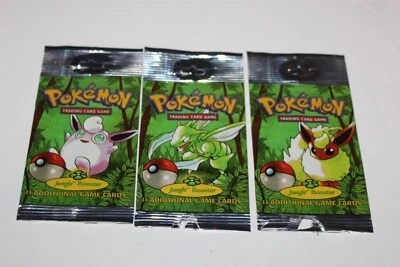 Set 3 Empty 1999 Pokemon Jungle Booster Hanging Wrappers unlimited CCG Flareon - Image 1 of 4