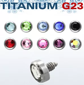 Ancoraggio dermico filettato internamente titanio gemma 14G 3mm G23 parte superiore - Foto 1 di 2