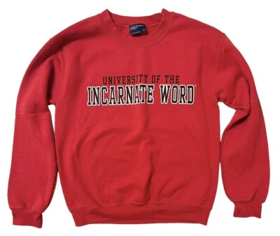 University Of The Incarnate Word Vtg Sweatshirt Small Red Catholic College - Image 1 of 4