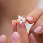 0.5Ct Marquise Cut Flower Ring Simulated Diamond Delicate Personalized Gift Ring