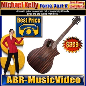 Michael Kelly Forte Port Exotic Java Ebony/ Acoustic /Electric Guitar MKFESJESFX - Picture 1 of 17