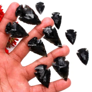 Obsidian Arrowhead Healing Stone Crescent Arrowhead Shape Metaphysical Carving - Picture 1 of 9
