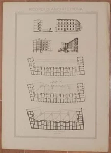 RICORDI DI ARCHITETTURA CLASSI INDIGENTI EDILIZIA POPOLARE FIRENZE TOSCANA 1899 - Picture 1 of 1