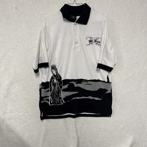 Vintage Mi Raza Virgen Y2K Shirt White M Embroidered All Over Spell Out - Picture 1 of 7