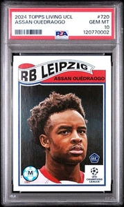 Assan Ouedraogo 2024 Topps UEFA Living Set #720 RC PR/784 Leipzig PSA 10 POP 2 - Imagen 1 de 2