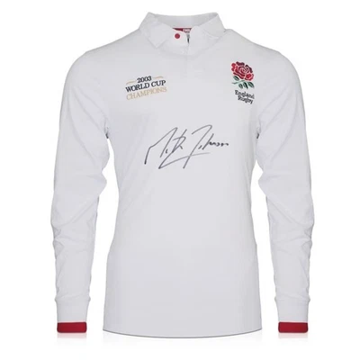 Camiseta de rugby de Inglaterra firmada por Martin Johnson: bordado de campeones Foto 1 de 4