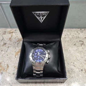 Guess Waterpro Stainless Steel Chronograph Date Mens Watch in Box NEEDS BATTERY - Picture 1 of 9