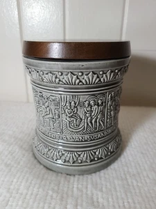 Vintage Marzi & Remy Germany #608 Majolika Humidor Tabakdose Komplettdeckel Grau - Bild 1 von 6
