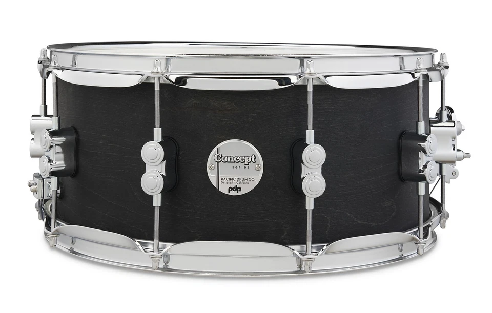 PDP Concept Series Black Wax Maple Snare, 6.5x14, Satin Black w/Chrome Hardware - Image 1 of 1