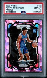 2023-24 Ausar Thompson Panini Prizm Pink Ice SP Rookie RC #178 PSA 10 GEM MINT - Picture 1 of 2