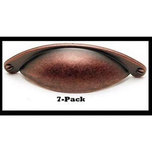 7-PK Antique Copper Handles, Metal Cup Cabinet Pull, 64mm Richelieu Hardware - Picture 1 of 4