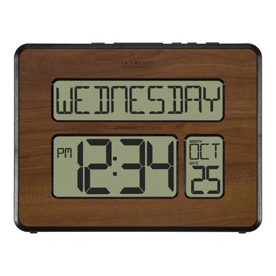 La Crosse Technology 513-1419-WA-INT Atomic Large Full Digital Calendar Clock, - Image 1 of 4
