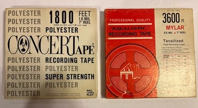Lot of 2 Reel to Reel 7" Tape Concertape 44-1018 &-Realistic 44-766A-Used - Image 1 of 4