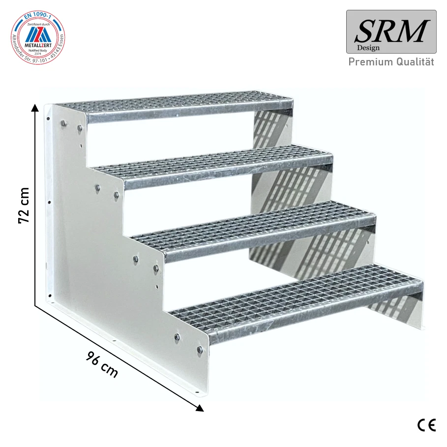 Scala da appoggio scala indipendente 4 gradini bianca, larghezza 60 - 160 cm, altezza 72 cm - Immagine 1 di 1