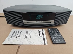 BOSE Wave Music System AM/FM/CD/Clock/Alarm AWRCC1 Black Silver With Remote - Picture 1 of 10