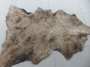 merino sheepskin shearling leather hide Mottled Cream & Taupe Tight Curly hair - Imagen 1 de 6