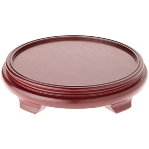 Plymor Red Round Wood Veneer Footed Display Base, 11.75" W x 11.75" D x 2.25" H - Picture 1 of 1