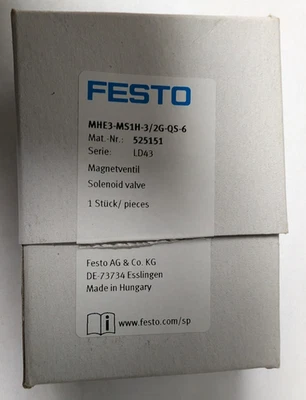 Electroválvula Festo MHE3-MS1H-3/2G-QS-6, nueva Foto 1 de 2