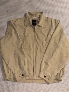 London Fog Men’s Full Zip Golf Bomber Windbreaker Jacket Khaki Tan/Beige Size XL - Picture 1 of 15