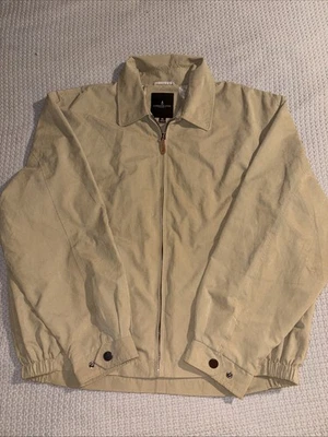London Fog Men’s Full Zip Golf Bomber Windbreaker Jacket Khaki Tan/Beige Size XL - Image 1 of 4