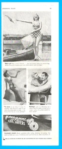 Life Savers candy mermaid beach swimsuit print ad 1938 mancave ephemera - Picture 1 of 3