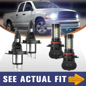 For Toyota Tundra 2000-2006 4PC LED Headlight Hi Low Beam + Fog Light Bulb 6000K - Picture 1 of 20