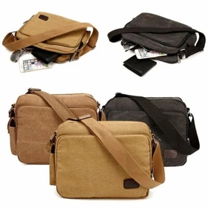 Vintage Military Men Canvas Crossbody Bag Casual Satchel Messenger Shoulder Bags - Picture 1 of 12