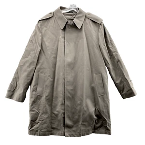 Vintage Silver Cloud Trench Coat Men 48 Long Insulated Overcoat Corpcore Classic - Picture 1 of 10