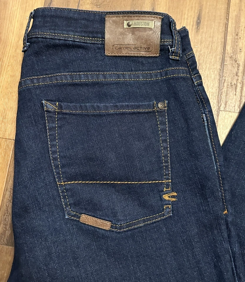 Pantalones de mezclilla rectos Camel Active Houston azules para hombre 36 x 30 elásticos usados Foto 1 de 3