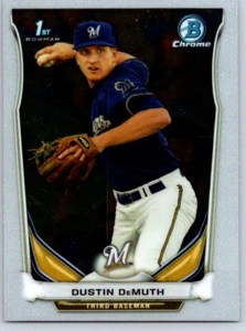 2014 1st Bowman Draft Chrome CDP125 Dustin DeMuth Milwaukee Brewers Card - Picture 1 of 2
