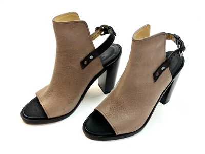 Rag & Bone Wyatt Sandals Women 37 US 7 NWOT Open Toe Brown Leather Block Heels - Image 1 of 4