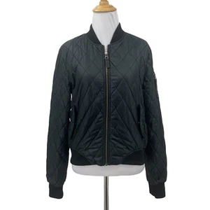 Volcom Flight Jacket Womens S Small Black Full Zip Insulated Quilted Bomber - Picture 1 of 18