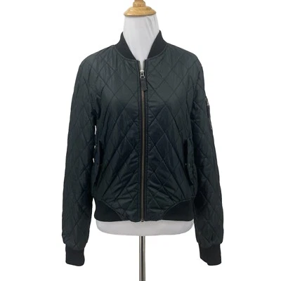 Volcom Flight Jacket Womens S Small Black Full Zip Insulated Quilted Bomber - Image 1 of 4