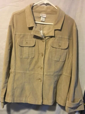 NWT FASHION BUG Beige Corduroy Box Style Plus Jacket 18/20 Women - Изображение 1 из 4