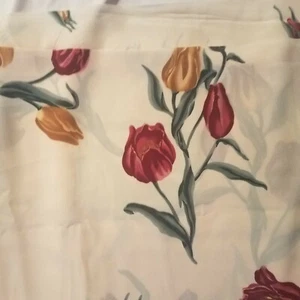 VINTAGE Pale YELLOW Lgt Wgt FLORAL Print 44" x 1 7/8 yds POLYESTER BLEND - Picture 1 of 7