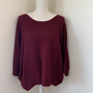 Timing Damen Gr. 2X offener Strick High Low Pullover rot transparent Pulli Knöpfe - Bild 1 von 8