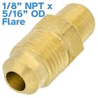 Brass 1/8" Npt Thread 5/16" Od Tube Sae 45 Degree Flare Fitting Pipe Adapter