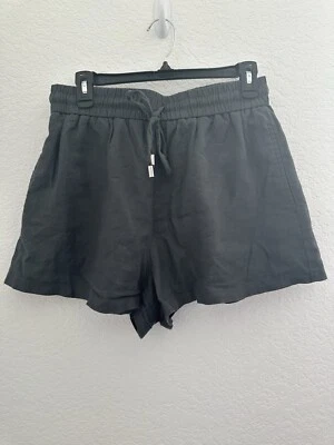 Pantalones Cortos Zara Mujer Antracita Cintura Alta Cordón Mezcla Lino Talla M Cottage Foto 1 de 4
