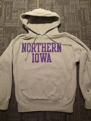 VINTAGE NORTHERN IOWA PANTHERS CHAMPION REVERSE WEAVE Hoodie SWEATSHIRT Small - Image 1 of 4