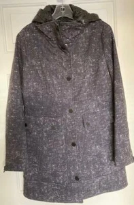 GUESS Size Med Wet weather rain coat with Zip out Hood & Bib - Gray & White - Picture 1 of 12