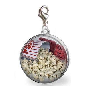 Entradas de cine y palomitas de maíz con clip pulseras con cremallera bolso foto joyería - Imagen 1 de 2