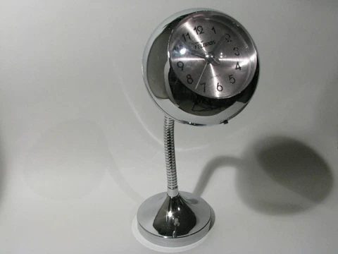 Vintage Mid Century Techno By Helbros Orb Eyeball Chrome Goose Neck Alarm Clock Cover