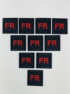 10  Black/Red Replacement FR Patches Iron On  Pants Shirt *BONUS PATCH*