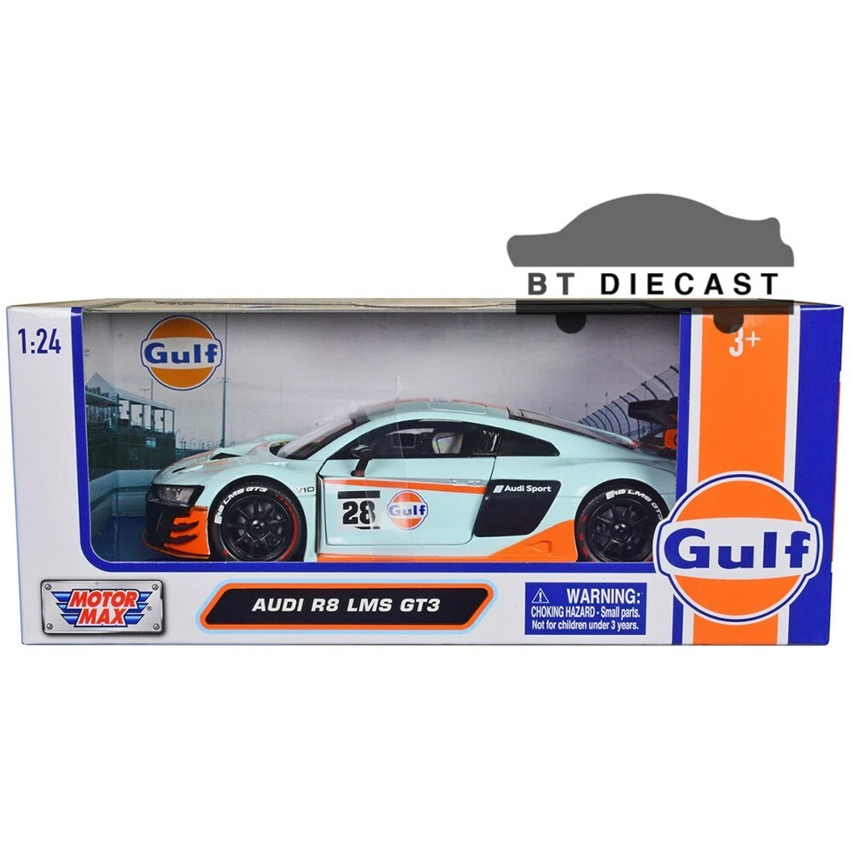 MOTORMAX AUDI R8 LMS GT3 1/24 GOLFO MODELO COCHE FUNDIDO A PRESIÓN AZUL CLARO 79667 Foto 1 de 1