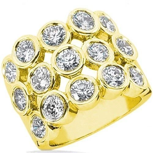 2.25 ct Round cut Diamond Wedding Band Anniversary 14k Yellow Gold Ring G color - Image 1 of 1