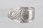 STERLING SILVER R.C. CO. EMBOSSED DESIGN SPOON RING SIZE 6 1/2 925 FINE 1340B